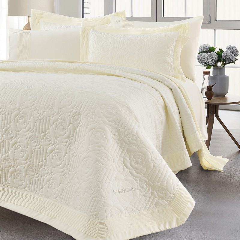 Beauty Home Σετ κουβερλί υπέρδιπλο Eros Art 12501 230x250 Εκρού