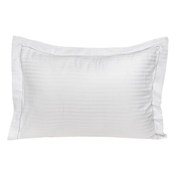 Beauty Home Ζεύγος μαξιλαροθήκες πλακέ Oxford Dobby Cotton Rich Blend Art 1381 53x73+5 Λευκό