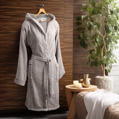 Beauty Home Μπουρνούζι με κουκούλα Art 3423 Γκρι 2XL