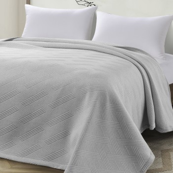 Beauty Home Κουβέρτα ζακάρ μονή Point Art 11175 170x270 Γκρι