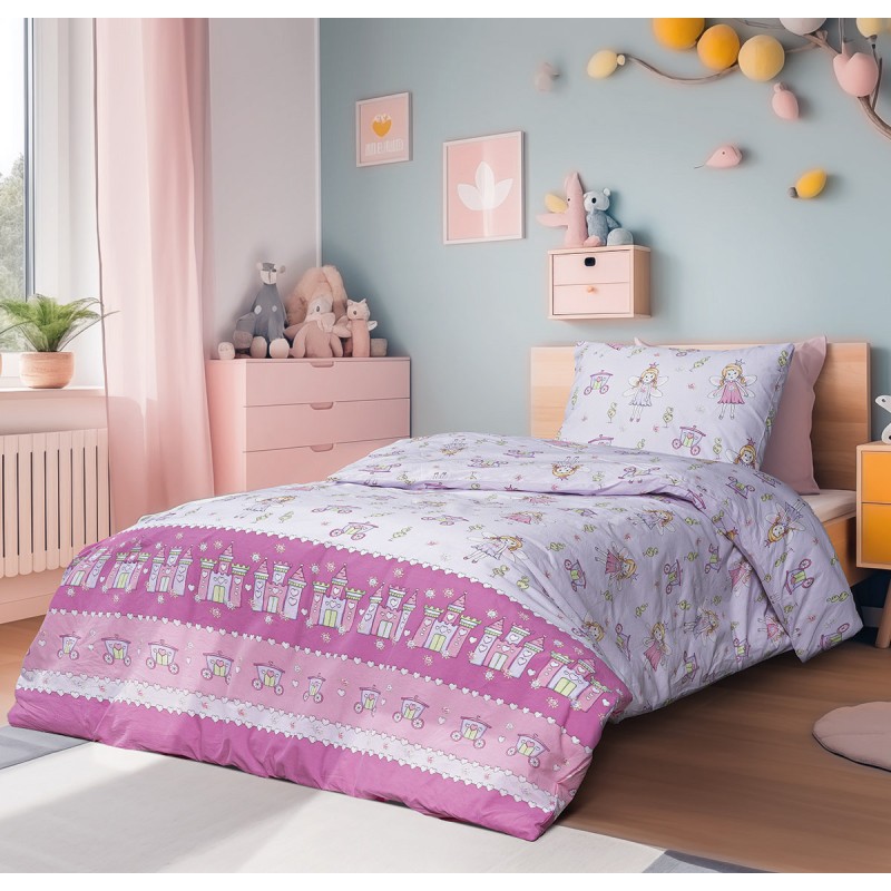 Beauty Home Σετ σεντόνια μονά με λάστιχο Mirabelle Art 6233 105x200+30 Λιλά