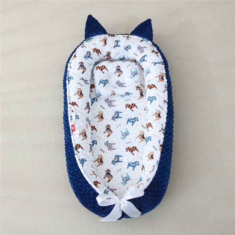 Beauty Home Bρεφική φωλιά με μαξιλάρι Art 5344 53x88 Μπλε