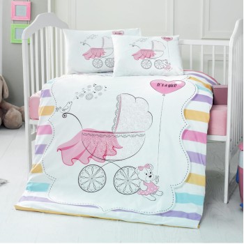 Beauty Home Σετ σεντόνια βρεφικά Art 5621 100x150 Ροζ