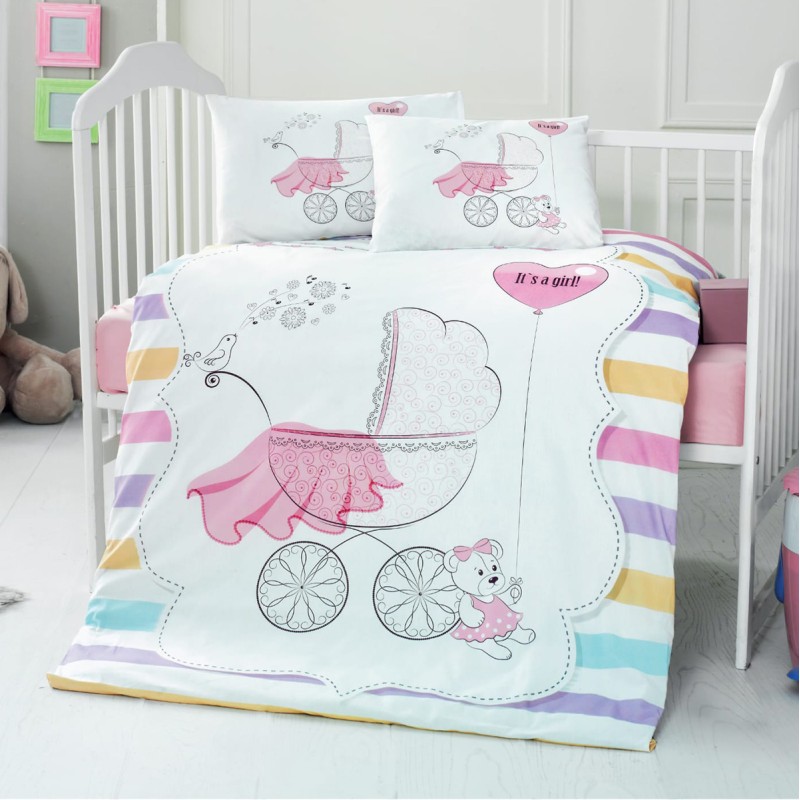 Beauty Home Σετ σεντόνια βρεφικά Art 5621 100x150 Ροζ