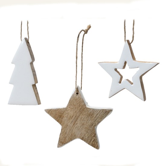 Beauty Home Ξύλινα Κρεαμαστά Στοιχεία Με Σμάλτο 8 cm      ΔΕΝΤΡΟ