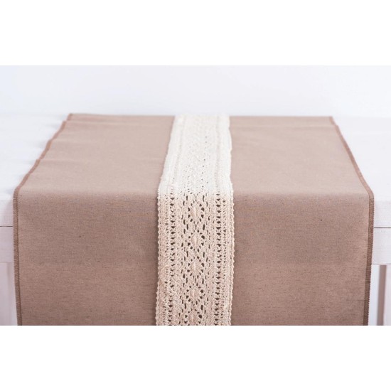 Beauty Home ΡΑΝΝΕΡ ΥΦΑΣΜΑ ΚΑΙ ΔΑΝΤΕΛΑ 45CM Εκρού Beauty Home ΡΑΝΝΕΡ ΥΦΑΣΜΑ ΚΑΙ ΔΑΝΤΕΛΑ 45CM Εκρού
