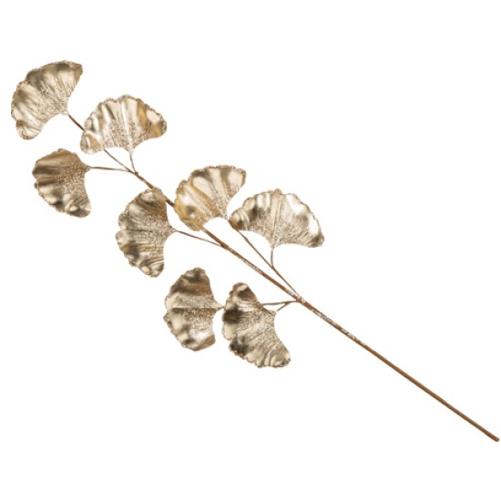 Beauty Home ΚΛΑΔΙ GINKGO ΣΕΤ ΧΡΥΣΟ ΜΕ ΓΚΛΙΤΕΡ 53CM Beauty Home ΚΛΑΔΙ GINKGO ΣΕΤ ΧΡΥΣΟ ΜΕ ΓΚΛΙΤΕΡ 53CM