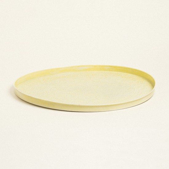 Beauty Home ΔΙΣΚΟΣ ΜΕΤΑΛΛΙΚΟΣ ΑΝΑΓΛΥΦΟΣ ΚΙΤΡΙΝΟΣ 60 CM