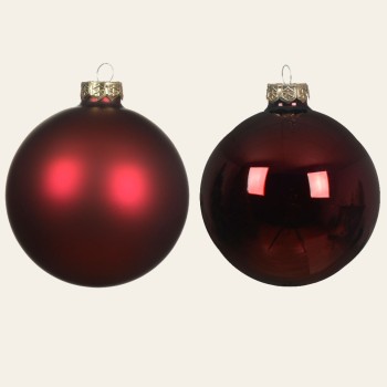 Beauty Home ΓΥΑΛΙΝΕΣ ΜΠΑΛΕΣ ΜΠΟΡΝΤΩ 10 CM ΣΕΤ 6 ΤΜΧ