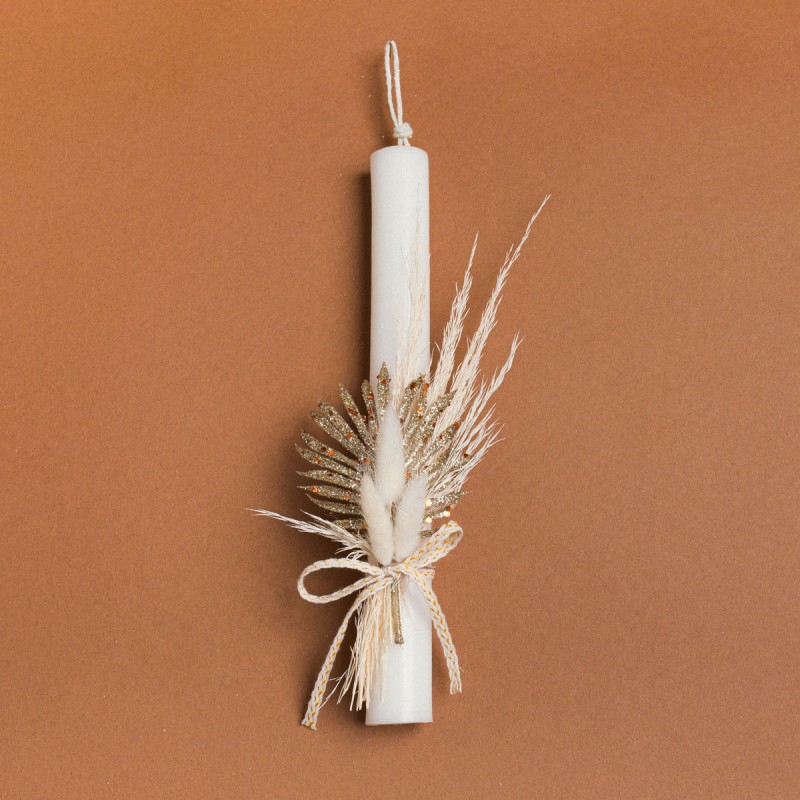 Beauty Home ΛΑΜΠΑΔΑ 25cm ΦΥΛΛΟ PALMA ΧΡΥΣΟ ΣΕ ΣΥΣΚΕΥΑΣΙΑ ΔΩΡΟΥ