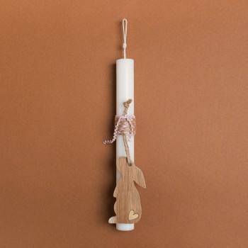 Beauty Home ΛΑΜΠΑΔΑ 25cm ΞΥΛΙΝΟΣ ΛΑΓΟΣ ΡΟΖ ΣΕ ΣΥΣΚΕΥΑΣΙΑ ΔΩΡΟΥ