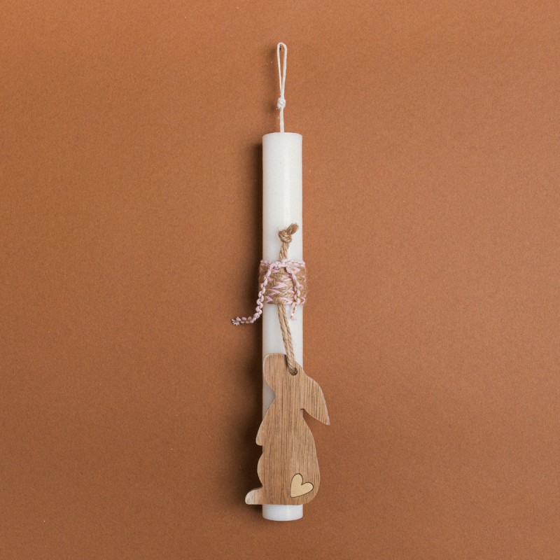 Beauty Home ΛΑΜΠΑΔΑ 25cm ΞΥΛΙΝΟΣ ΛΑΓΟΣ ΡΟΖ ΣΕ ΣΥΣΚΕΥΑΣΙΑ ΔΩΡΟΥ