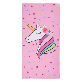 Beauty Home Πετσέτα θαλάσσης διπλής όψης παιδική Microfiber Αrt 2266 Ροζ