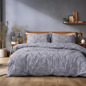 Beauty Home Σετ σεντόνια υπέρδιπλα με λάστιχο Art 12212 Jasmine 100% Βαμβακοσατέν 300tc 170x200+30 Γκρι