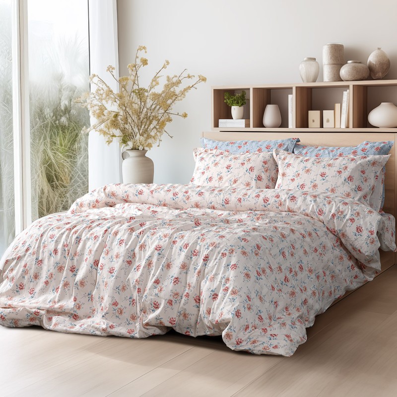 Beauty Home Σετ παπλωματοθήκη υπέρδιπλη Art 12218 Chloe 100% Βαμβακοσατέν 300tc 230x250 Μπεζ