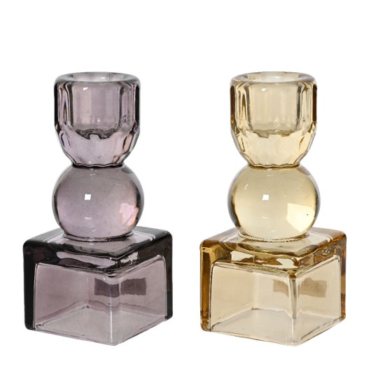 Beauty Home Γυάλινο κηροπήγιο 5 cm x 11cm Μόκα Beauty Home Γυάλινο κηροπήγιο 5 cm x 11cm Μόκα