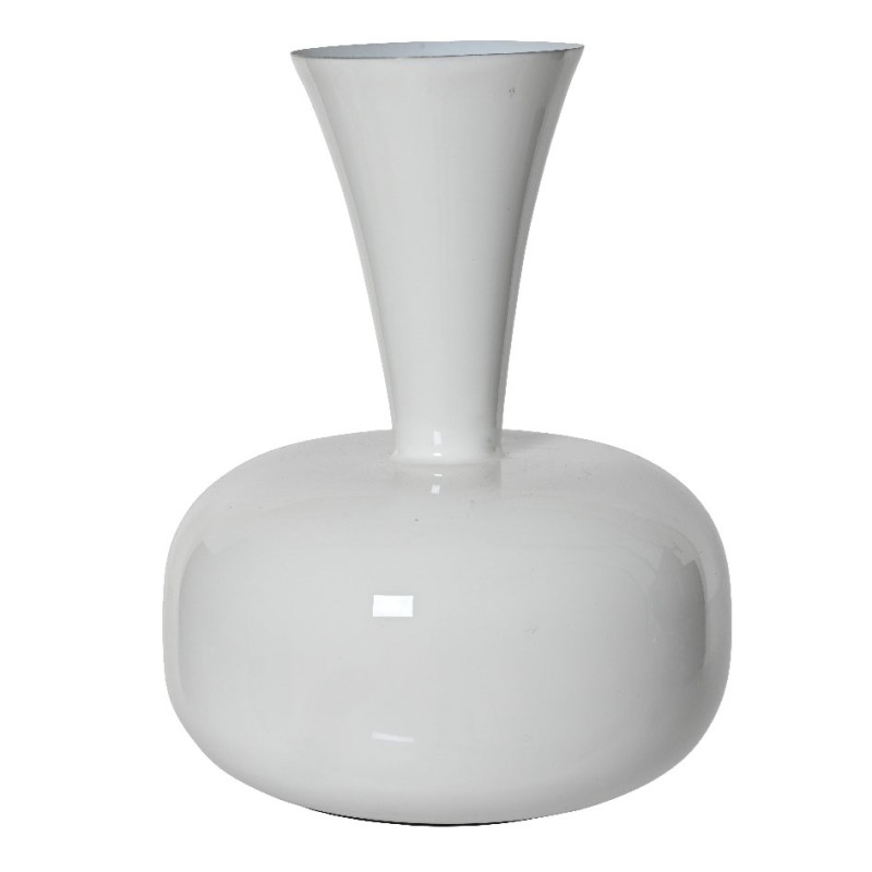 Beauty Home Μεταλλικό Βάζο Λευκό 17 x 23 CM