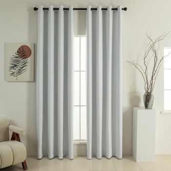 Beauty Home Κουρτίνα Full Blackout σκίασης με 8 κρίκους Soft Art 8391 Ice-Ecru 140x270 Πάγου