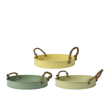 Beauty Home Μεταλλικός Δίσκος με Χερούλια 30cm x 4.5 cm