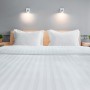 Beauty Home Παπλωματοθήκη μονή ξενοδοχείου Silky Percal Pennie Art Ε1025 250TC Satin Stripe 100% Cotton Λευκό 170x250+30