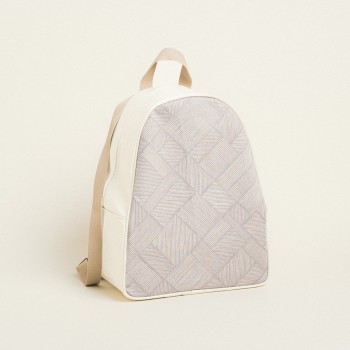 Beauty Home BACKPACK 43x35x23cm ΔΙΑΓΩΝΙΕΣ ΓΡΑΜΜΕΣ ΜΠΕΖ