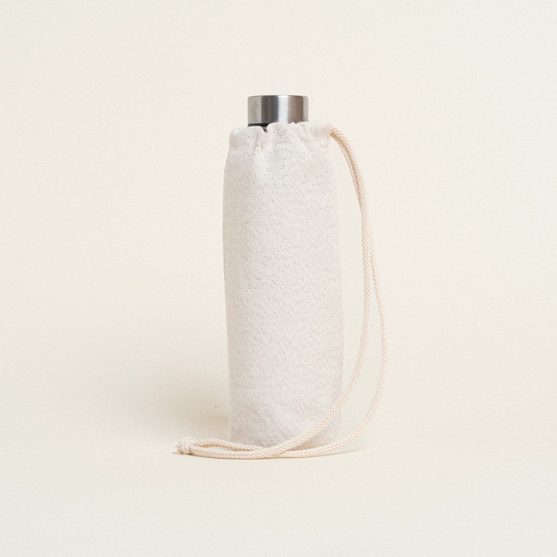 Beauty Home ΘΗΚΗ ΓΙΑ ΜΠΟΥΚΑΛΙ ΜΕ ΚΟΡΔΟΝΙ 22 x 12 cm  ΕΚΡΟΥ ΧΡΥΣΟ LUREX