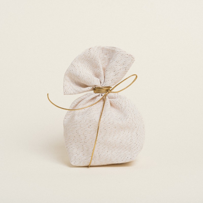 Beauty Home ΠΟΥΓΚΙ ΜΕ ΒΑΣΗ 8 x 12 cm  ΕΚΡΟΥ ΧΡΥΣΟ LUREX