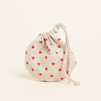 Beauty Home ΠΟΥΓΚΙ ΟΒΑΛ ΜΕ ΚΟΡΔΟΝΙ 13 x 14 cm ΜΙΚΡΕΣ ΚΟΚΚΙΝΕΣ ΚΑΡΔΙΕΣ