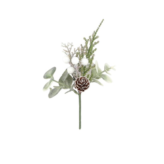 Beauty Home Κλαδί Χιονισμένο με σαμπανί γκλίτερ 13 cm