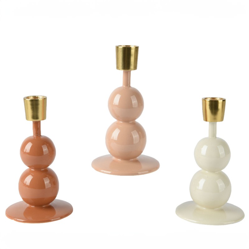 Beauty Home Μεταλλικό Κηροπήγιο με Σμάλτο 8.5  x 15 cm