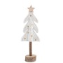 Beauty Home Δέντρο με Αστέρι σε Ξύλινη Βάση, Λευκή Τσόχα και Χρυσή Κεντητή Διακόσμηση 21 x 7,5 cm