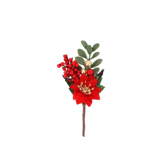 Beauty Home Κλαδί prestige κόκκινο, πράσινο και χρυσό 13 cm Beauty Home Κλαδί prestige κόκκινο, πράσινο και χρυσό 13 cm