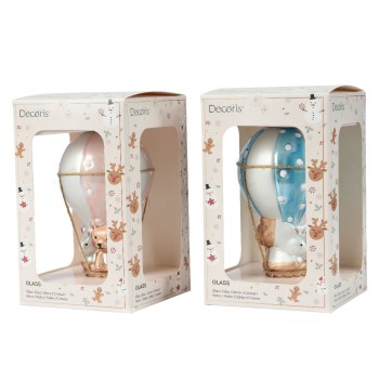 Beauty Home Γυάλινο Στολίδι Αερόστατο 6.7 x 6.7 x 12.5 cm