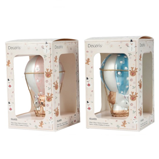 Beauty Home Γυάλινο Στολίδι Αερόστατο 6.7 x 6.7 x 12.5 cm Ροζ Beauty Home Γυάλινο Στολίδι Αερόστατο 6.7 x 6.7 x 12.5 cm Ροζ