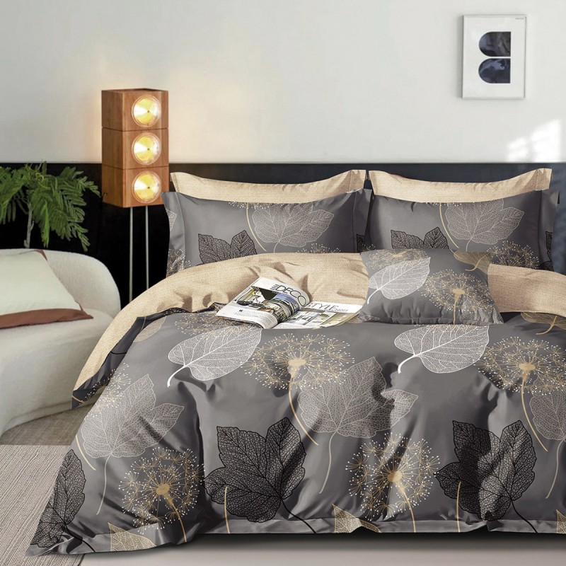 Beauty Home Σετ σεντόνια υπέρδιπλα με λάστιχο Art 12271 Agnes 165x200+30 Ανθρακί