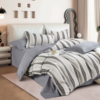 Beauty Home Σετ παπλωματοθήκη υπέρδιπλη Art 12288 Adamantia 230x250 Εκού,Ανθρακί