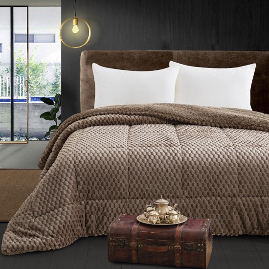 Beauty Home Κουβερτοπάπλωμα υπέρδιπλο Art 12654 220x240 Μόκα Beauty Home Κουβερτοπάπλωμα υπέρδιπλο Art 12654 220x240 Μόκα