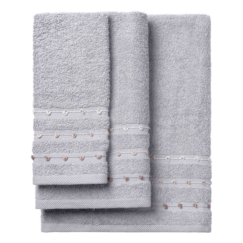 Beauty Home Σετ πετσέτες Art 3465 Σετ 3τμχ Γκρι