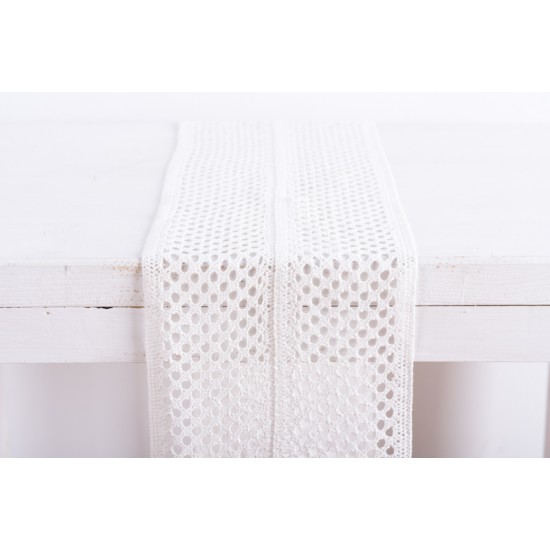 Beauty Home ΔΑΝΤΕΛΑ ΒΑΜΒΑΚΕΡΗ 23CM “ΓΕΩΜΕΤΡΙΚΟ” Λευκό Beauty Home ΔΑΝΤΕΛΑ ΒΑΜΒΑΚΕΡΗ 23CM “ΓΕΩΜΕΤΡΙΚΟ” Λευκό