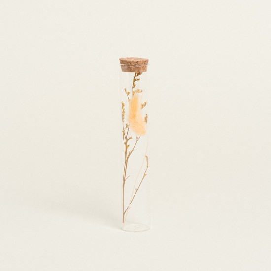 Beauty Home ΓΥΑΛΙΝΟΣ ΣΩΛΗΝΑΣ ΜΕ ΚΛΑΔΙΑ 3 x 18 cm  Κίτρινο