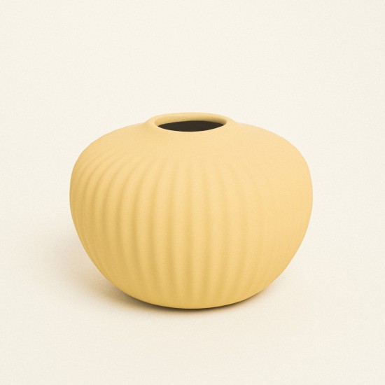 Beauty Home Ματ Κεραμικό Βάζο 15 cm x 11 cm Κίτρινο Beauty Home Ματ Κεραμικό Βάζο 15 cm x 11 cm Κίτρινο