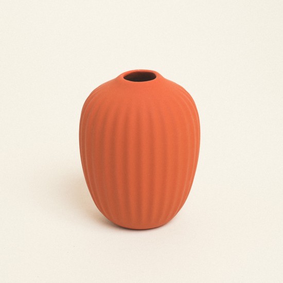 Beauty Home Ματ Κεραμικό Βάζο 8 cm x 10 cm  Πορτοκαλί