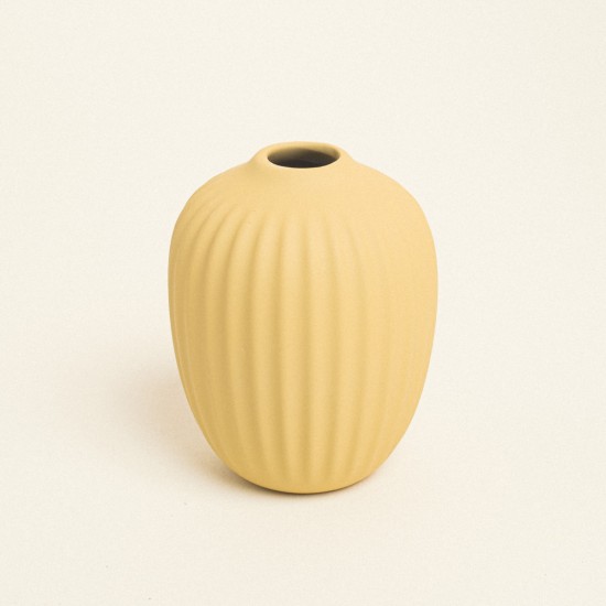 Beauty Home Ματ Κεραμικό Βάζο 8 cm x 10 cm  Κίτρινο