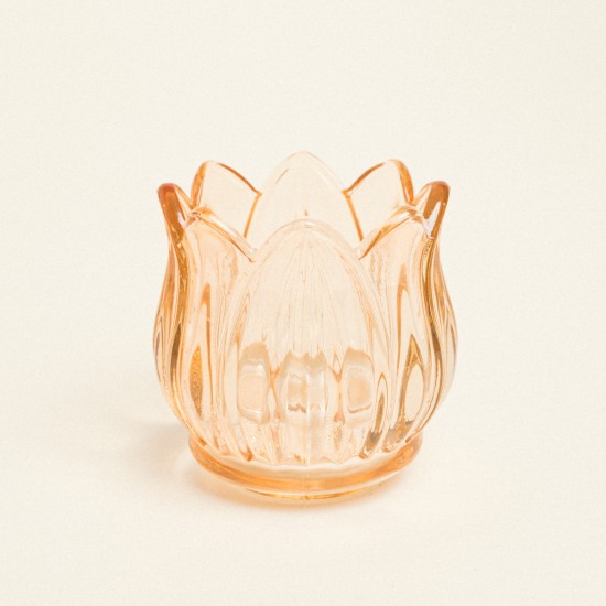 Beauty Home Κηροπήγιο λουλούδι 6,5 x 7,3 cm  Σομόν
