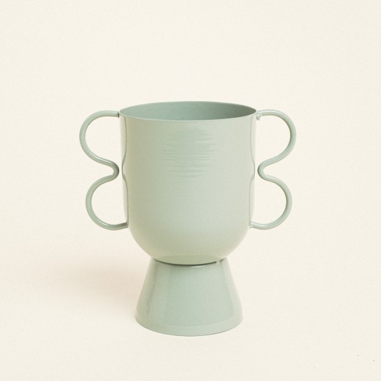 Beauty Home Βάζο Μεταλλικό 15 cm x 10 cm x 16 cm SAGE GREEN Beauty Home Βάζο Μεταλλικό 15 cm x 10 cm x 16 cm SAGE GREEN