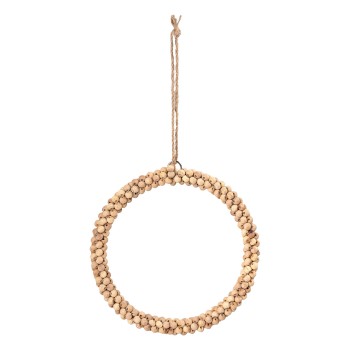 Beauty Home Ξύλινο Στεφάνι  με Χάντρες 15 cm