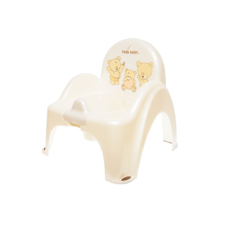 Baby potty chair Teddy Bear -pearl white