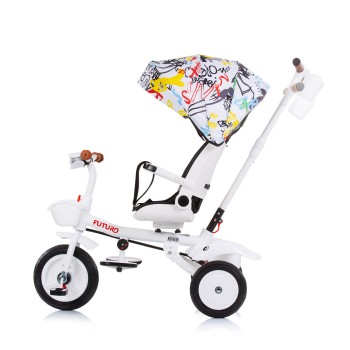 Τρίκυκλο Παιδικό Ποδήλατο Περιστρεφόμενο 360 με Κουνουπιέρα - "Futuro" Graffiti