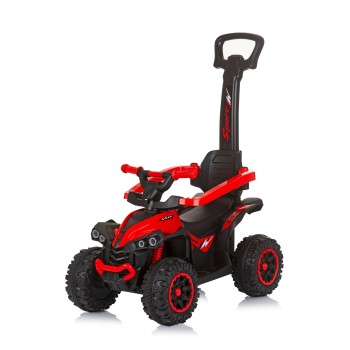 Ride on car with handle and canopy "ATV" red