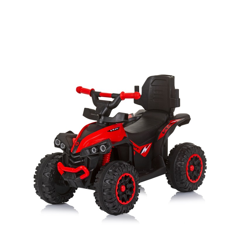 Ride on car with handle and canopy ATV red